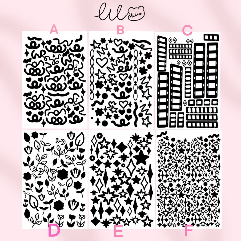 Small Deco sticker sheet