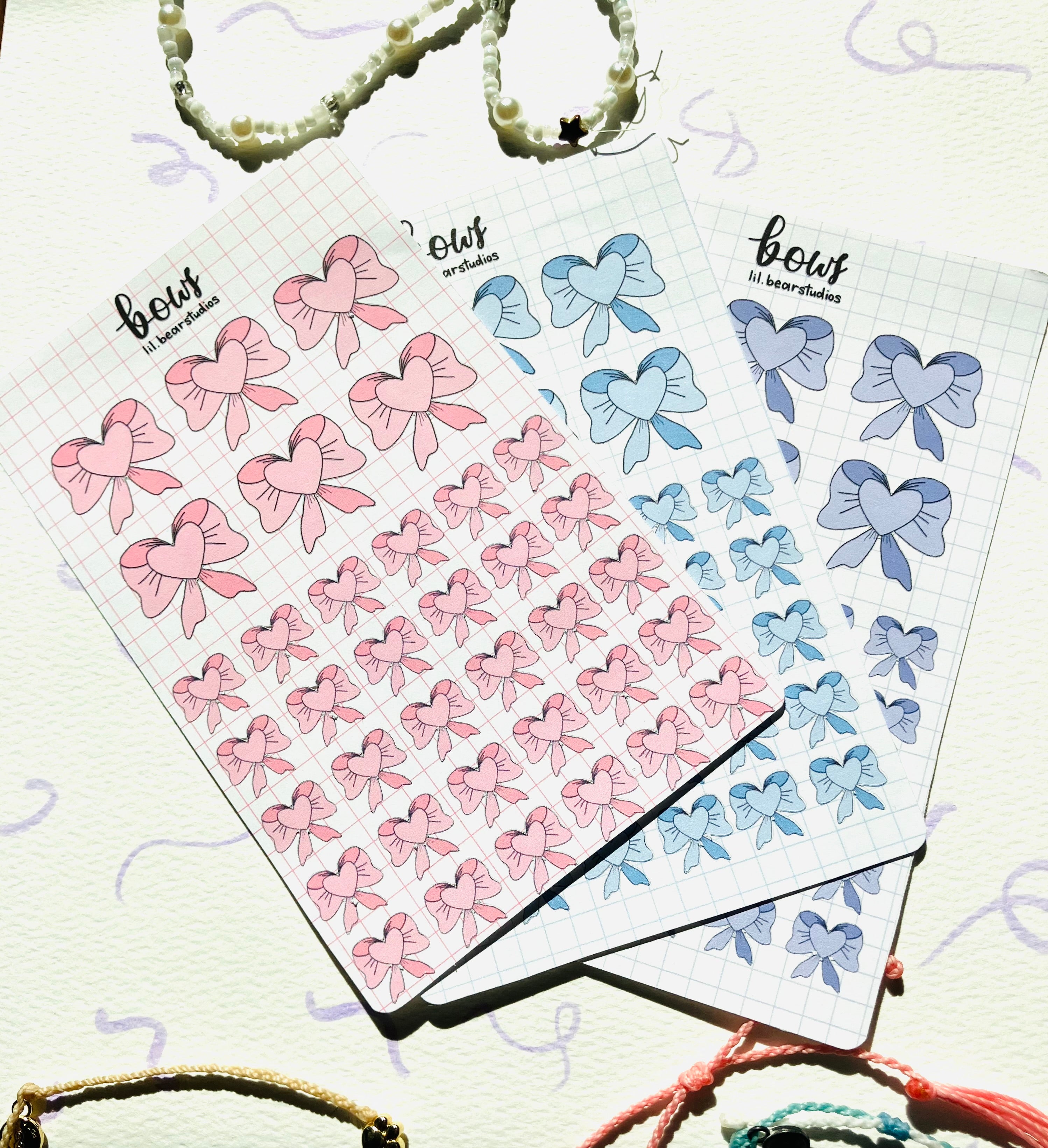Bows sticker sheet